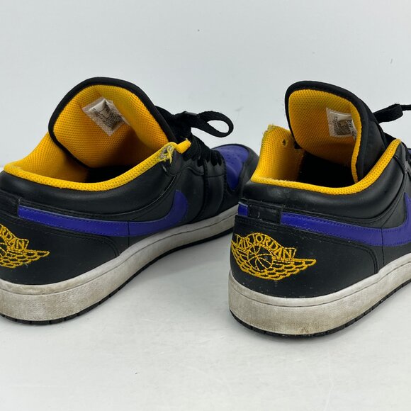 Nike Air Jordan Sneakers Size 10 Black Purple Lace Up Round Toe Low 553558-075 - Picture 4 of 9